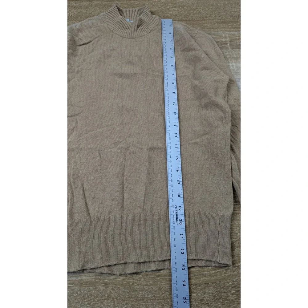 Lyle‎ And Scott Sweater Tan Mockneck Pure Cashmere Old Money Womens Size 38